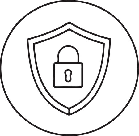 Vector Shield with Lock Icon Sign Icon Vector Illustration For Personal And Commercial Use... Clean Look Trendy Icon...のイラスト素材