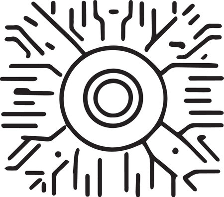 Circuit board, technology icon, vector illustration on white background.のイラスト素材