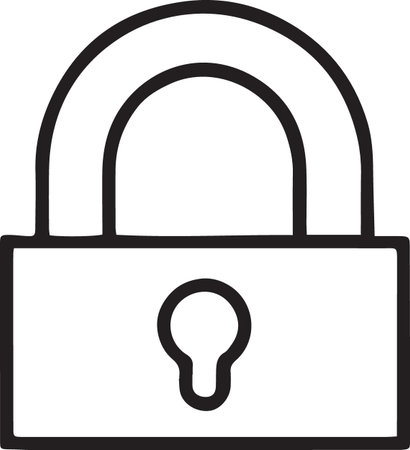 Black line Open padlock icon isolated on white background. Padlock sign. Security, safety, protection, privacy concept. Vector Illustrationのイラスト素材