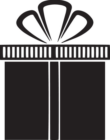 Holiday Gift Box Vector Silhouette for Celebrationsのイラスト素材