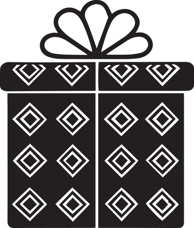 Holiday Gift Box Vector Silhouette for Celebrationsのイラスト素材