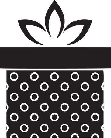 Holiday Gift Box Vector Silhouette for Celebrationsのイラスト素材