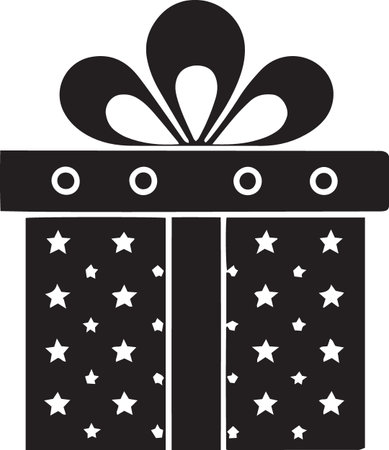 Holiday Gift Box Vector Silhouette for Celebrationsのイラスト素材