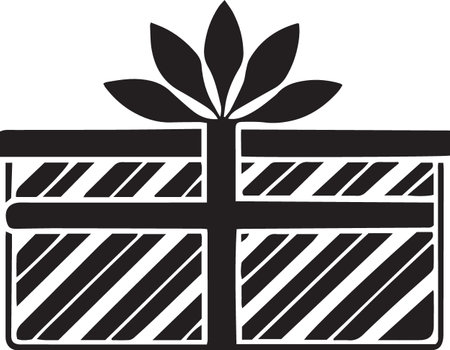 Holiday Gift Box Vector Silhouette for Celebrationsのイラスト素材