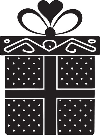 Holiday Gift Box Vector Silhouette for Celebrationsのイラスト素材