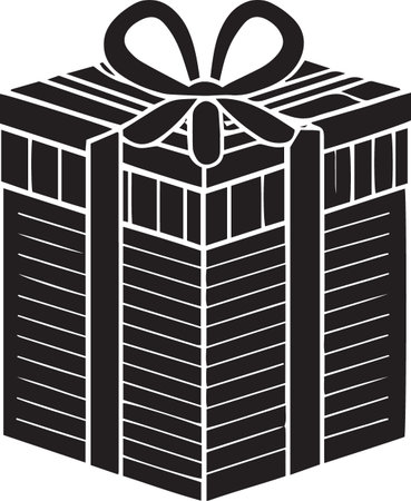 Holiday Gift Box Vector Silhouette for Celebrationsのイラスト素材