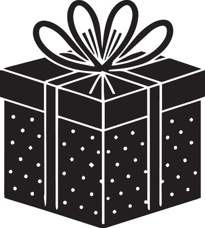 Holiday Gift Box Vector Silhouette for Celebrationsのイラスト素材