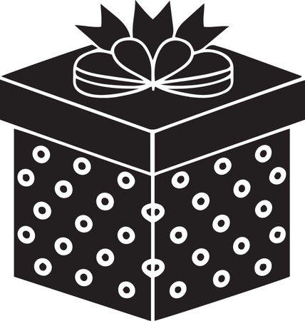 Holiday Gift Box Vector Silhouette for Celebrationsのイラスト素材