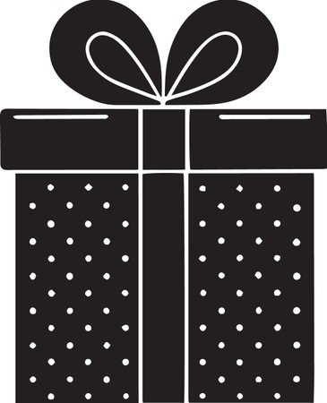 Holiday Gift Box Vector Silhouette for Celebrationsのイラスト素材