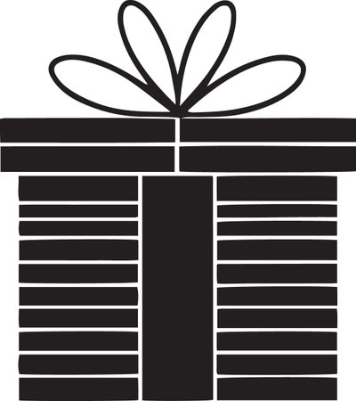 Holiday Gift Box Vector Silhouette for Celebrationsのイラスト素材
