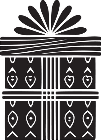 Holiday Gift Box Vector Silhouette for Celebrationsのイラスト素材