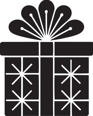 Holiday Gift Box Vector Silhouette for Celebrationsのイラスト素材