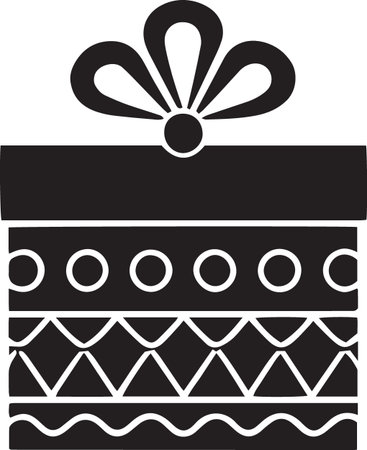 Gift Box Silhouette Vector with Bows and Ribbonsのイラスト素材