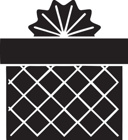 Gift Box Silhouette Vector with Bows and Ribbonsのイラスト素材