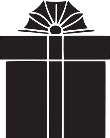 Gift Box Silhouette Vector with Bows and Ribbonsのイラスト素材