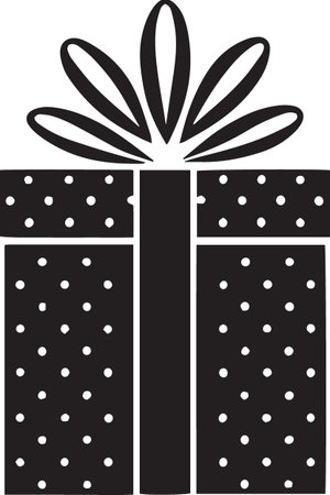 Gift Box Silhouette Vector with Bows and Ribbonsのイラスト素材