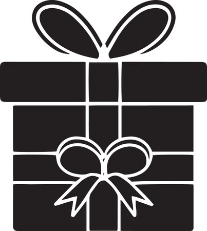Gift Box Silhouette Vector with Bows and Ribbonsのイラスト素材