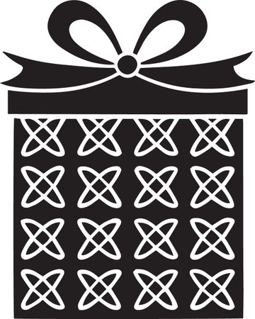 Gift Box Silhouette Vector with Bows and Ribbonsのイラスト素材