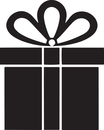 Gift Box Silhouette Vector with Bows and Ribbonsのイラスト素材