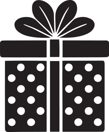 Present Box Vector Silhouette Icon for Partiesのイラスト素材