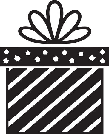Present Box Vector Silhouette Icon for Partiesのイラスト素材