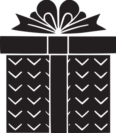 Present Box Vector Silhouette Icon for Partiesのイラスト素材