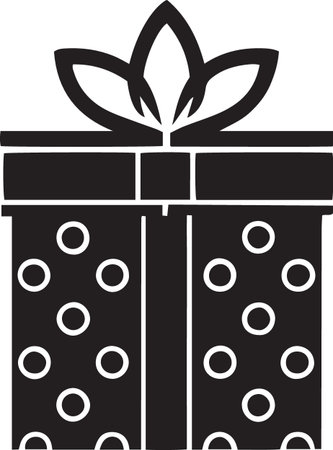 Present Box Vector Silhouette Icon for Partiesのイラスト素材