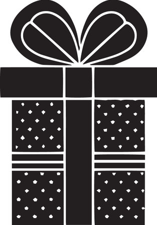 Present Box Vector Silhouette Icon for Partiesのイラスト素材