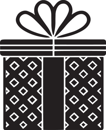 Present Box Vector Silhouette Icon for Partiesのイラスト素材