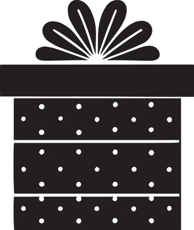 Present Box Vector Silhouette Icon for Partiesのイラスト素材