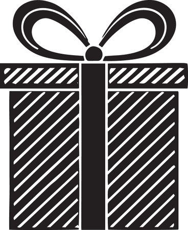 Present Box Vector Silhouette Icon for Partiesのイラスト素材