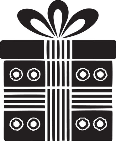 Present Box Vector Silhouette Icon for Partiesのイラスト素材