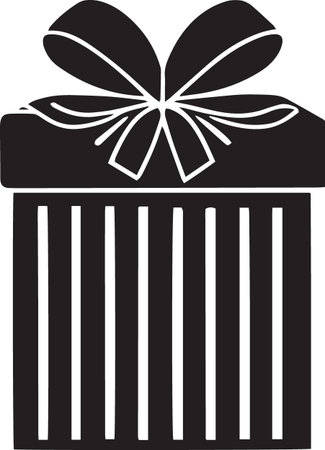 Present Box Vector Silhouette Icon for Partiesのイラスト素材