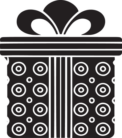 Holiday Gift Box Vector Silhouette for Celebrationsのイラスト素材