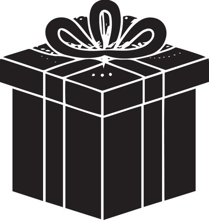 Holiday Gift Box Vector Silhouette for Celebrationsのイラスト素材