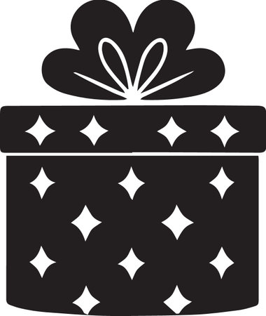 Gift Box Silhouette Vector with Bows and Ribbonsのイラスト素材
