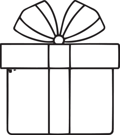 Hand-Drawn Gift Box Line Art Collection â Black and Whiteのイラスト素材