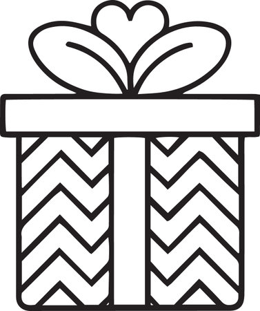 Gift Box Line Art Vector Icons with Ribbons and Bowsのイラスト素材