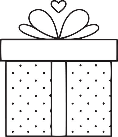 Minimal Outline Gift Box Vector Set for Celebrationsのイラスト素材