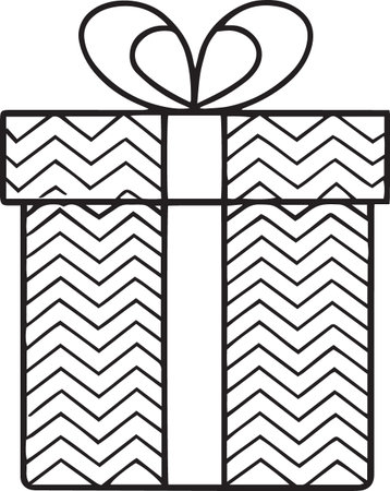 Hand-Drawn Gift Box Line Art Collection â Black and Whiteのイラスト素材