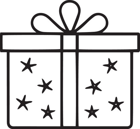 Minimal Outline Gift Box Vector Set for Celebrationsのイラスト素材