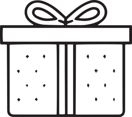 Minimal Outline Gift Box Vector Set for Celebrationsのイラスト素材