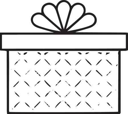 Hand-Drawn Gift Box Line Art Collection â Black and Whiteのイラスト素材