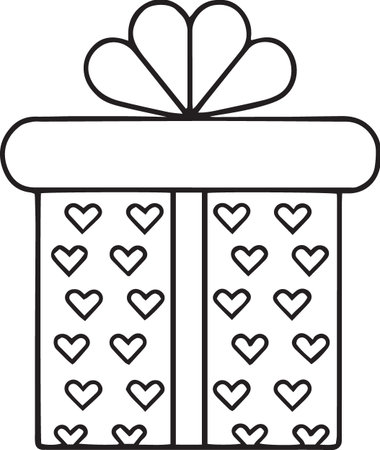 Gift Box Line Drawing Vector Pack for Holidays and Birthdaysのイラスト素材
