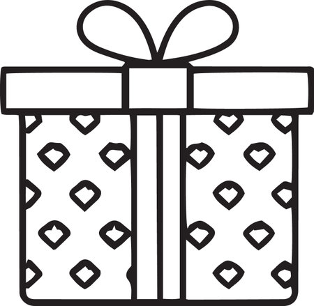 Minimal Outline Gift Box Vector Set for Celebrationsのイラスト素材