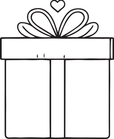 Minimal Outline Gift Box Vector Set for Celebrationsのイラスト素材