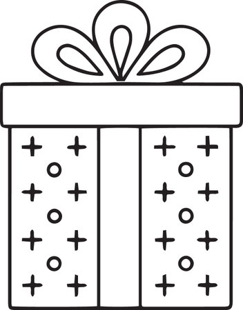 Gift Box Line Drawing Vector Pack for Holidays and Birthdaysのイラスト素材