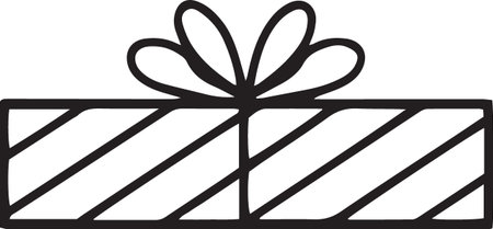 Gift Box Line Drawing Vector Pack for Holidays and Birthdaysのイラスト素材