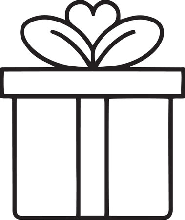 Gift Box Line Art Vector Icons with Ribbons and Bowsのイラスト素材