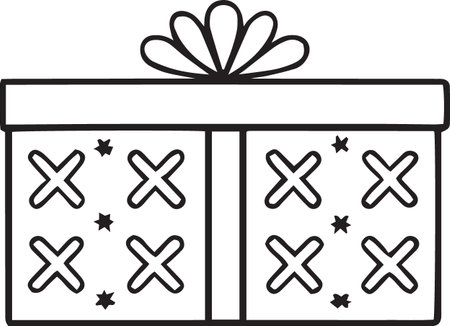 Gift Box Line Drawing Vector Pack for Holidays and Birthdaysのイラスト素材